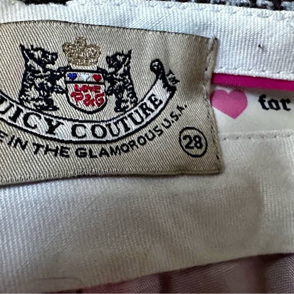 Vintage Juicy Couture Wool blend Tweed trousers flare leg SZ28 heart on back USA - Picture 8 of 13